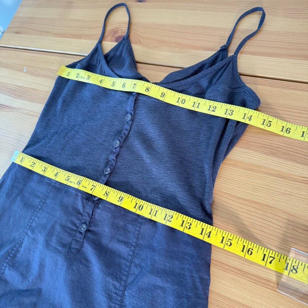 Sandwich 100% Cotton Mix Media Maxi Dress Charcoal Barrel Skirt M - Picture 9 of 13